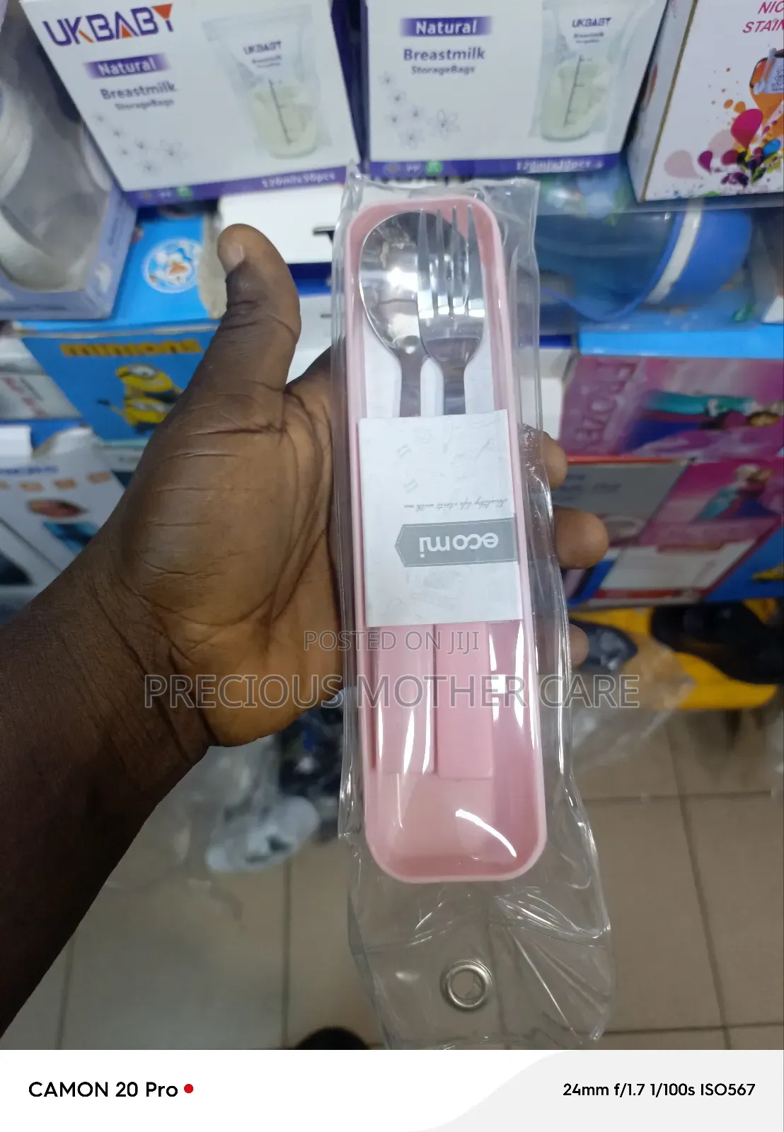 Children a Spoon and a Fork With Case