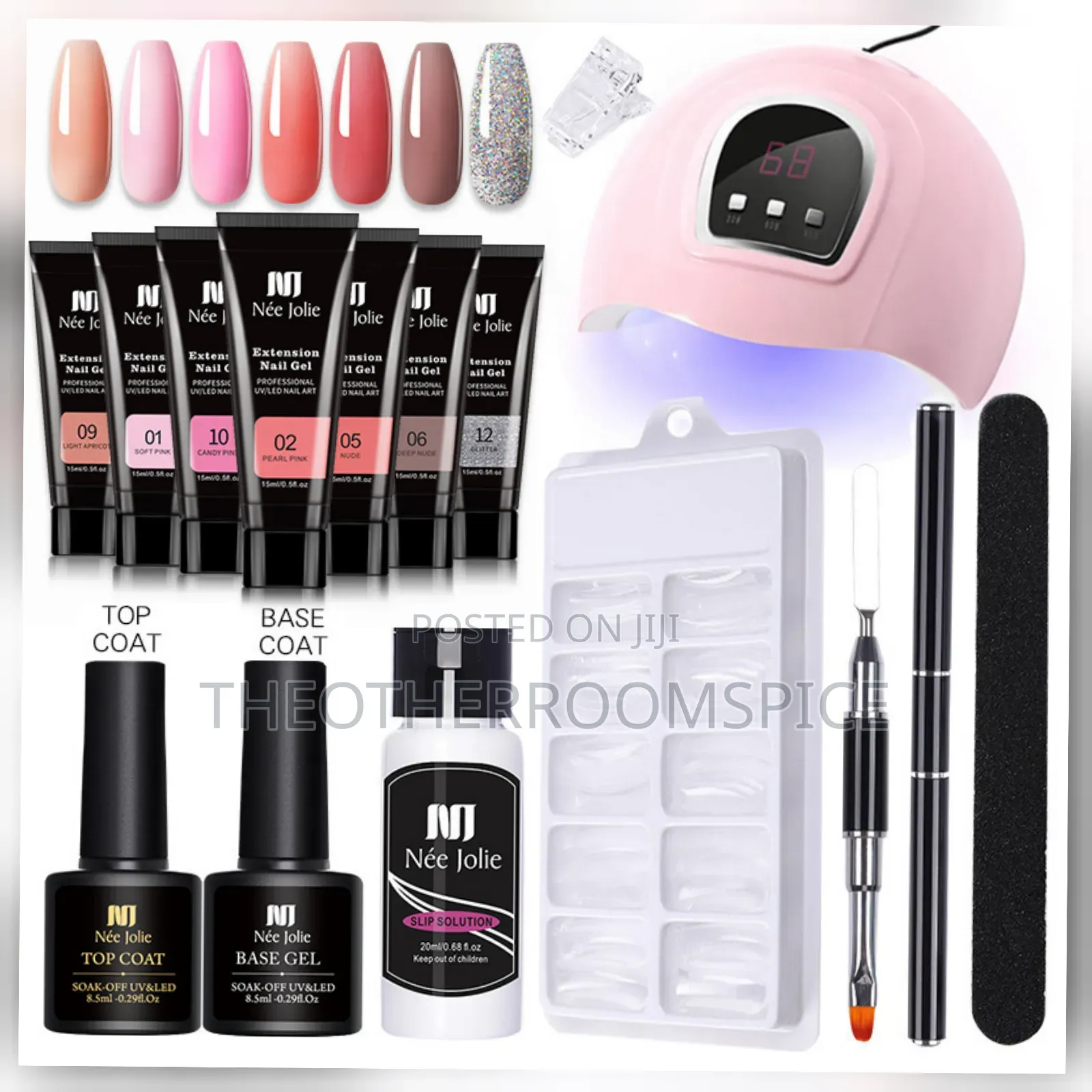 7pc Set Led Light Pedicure Manicure Polygel Nail Extension