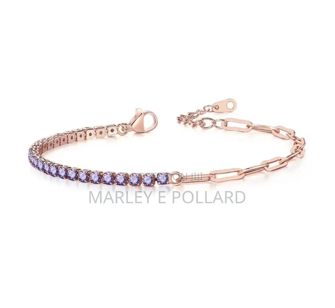 Cubic Zirconia Cz 14kt Unisex 925 Silver Plated Chain Tennis Bracelet