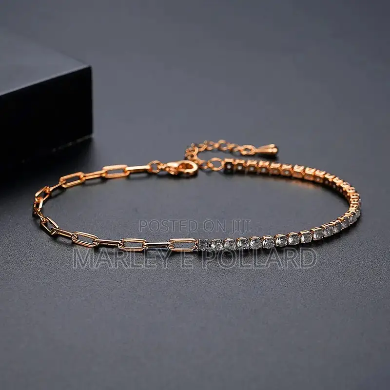 Cubic Zirconia Cz 14kt Unisex 925 Silver Plated Chain Tennis Bracelet