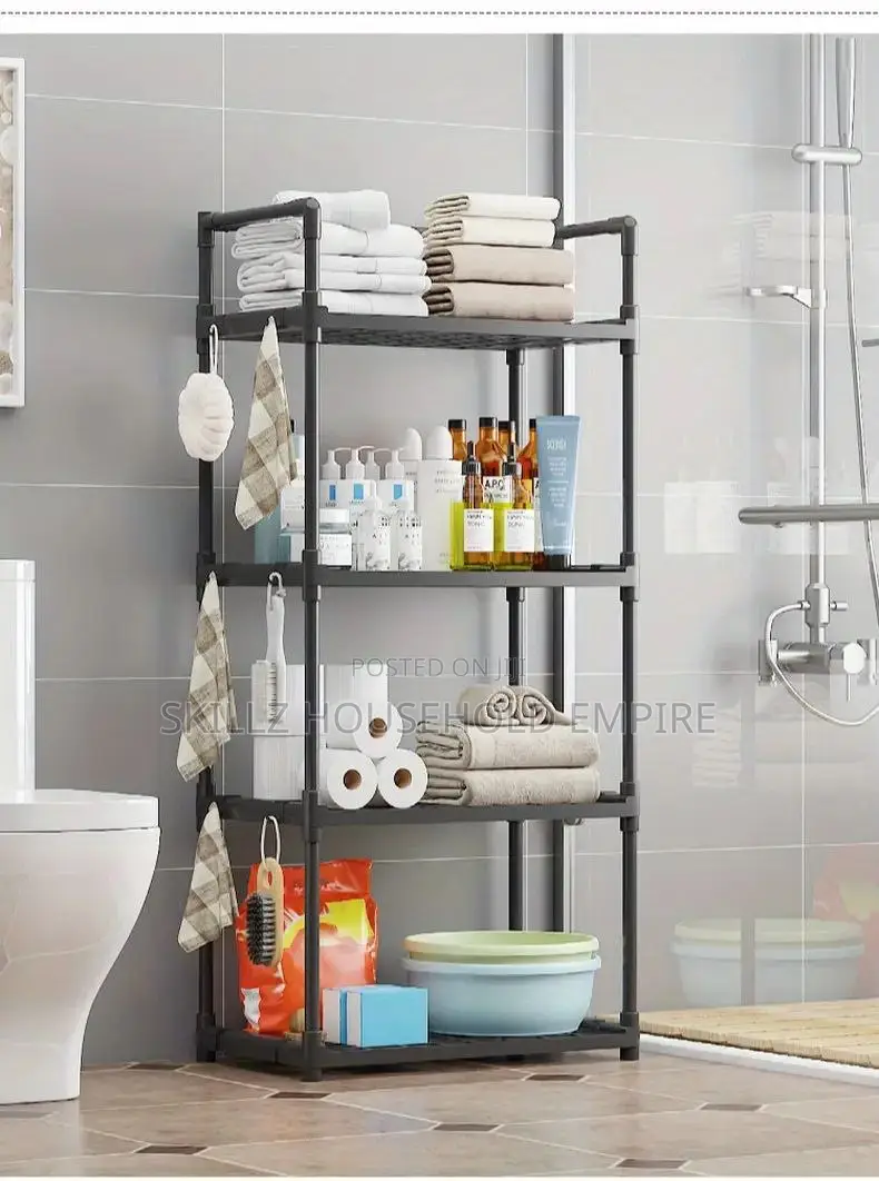 4-Tier Plastic Storage Organizer Rack