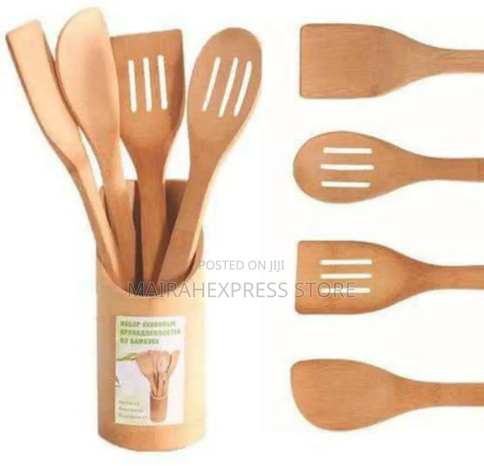 5pcs Bamboo Kitchen Spoon Set
