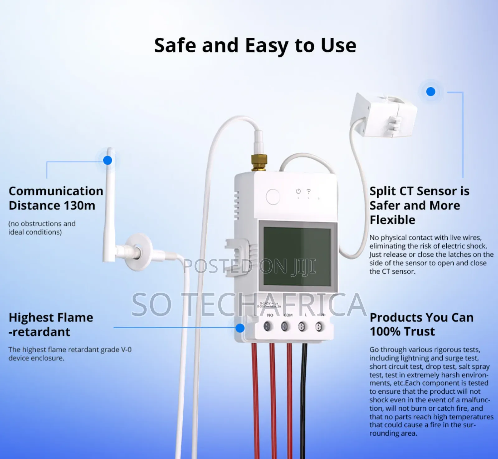 Sonoff Powct Smart Power Meter Wi-Fi 100v-240v 24000w 100a