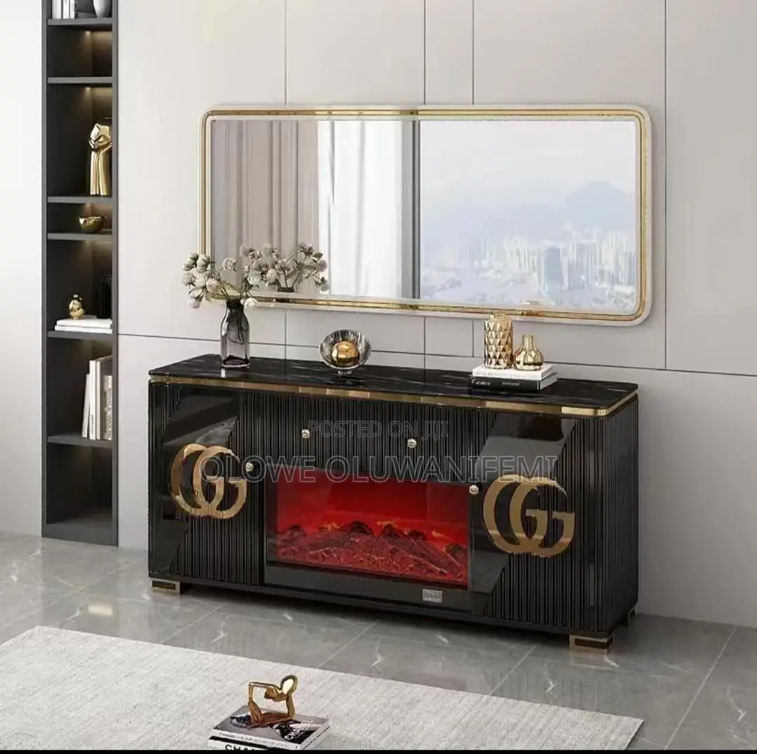 Gucci Design Fireplace TV Shelf Console