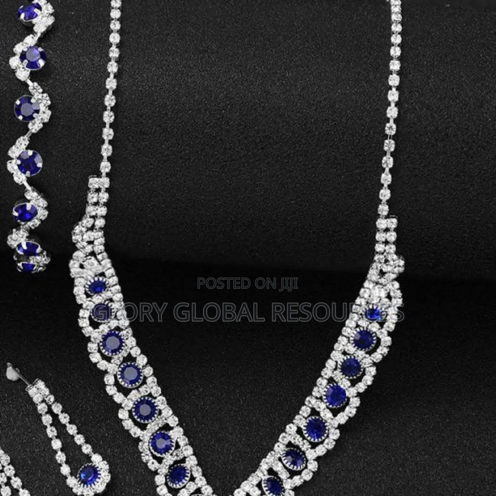 Blue Luxury Crystal Rhinestone Jewelry Combo