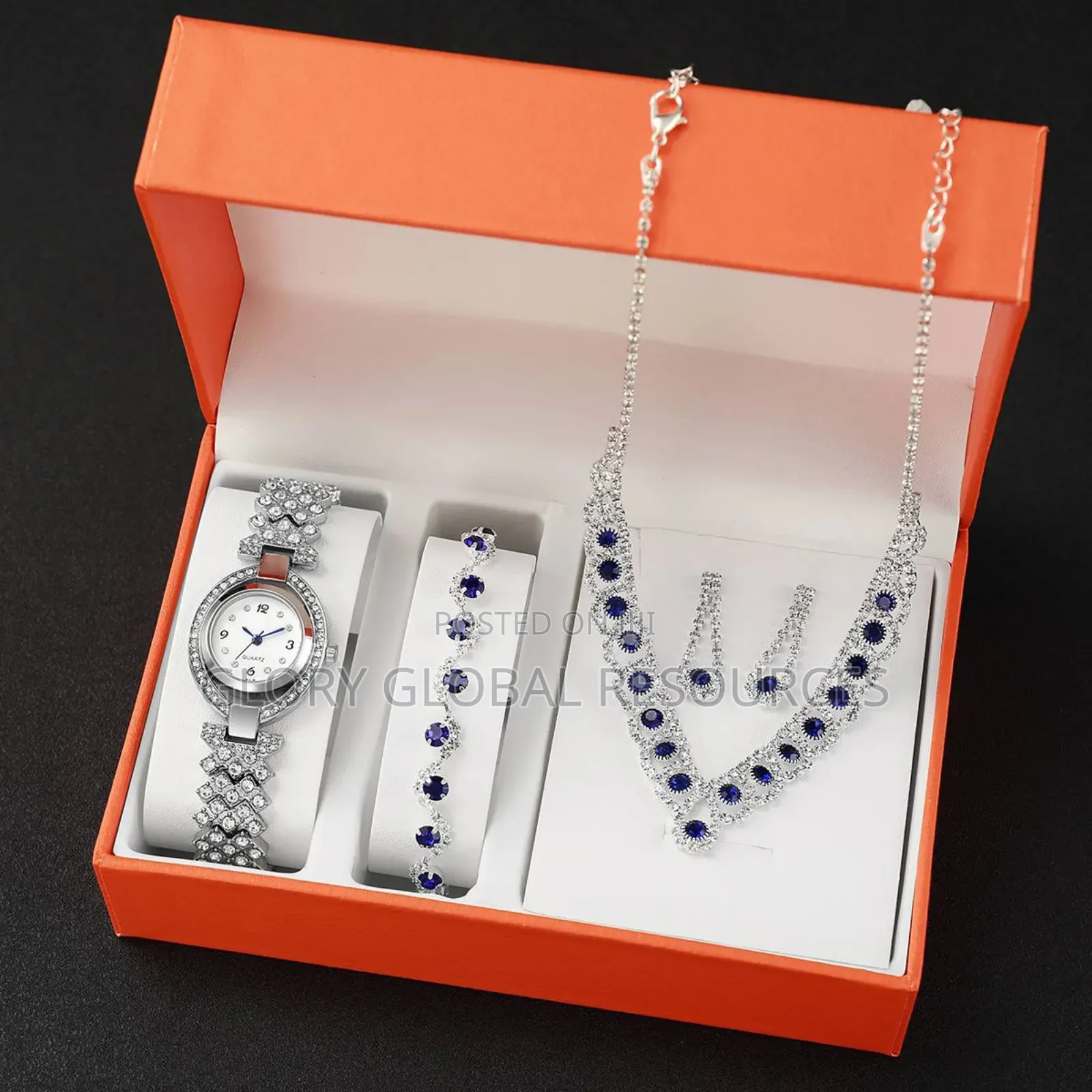 Blue Luxury Crystal Rhinestone Jewelry Combo