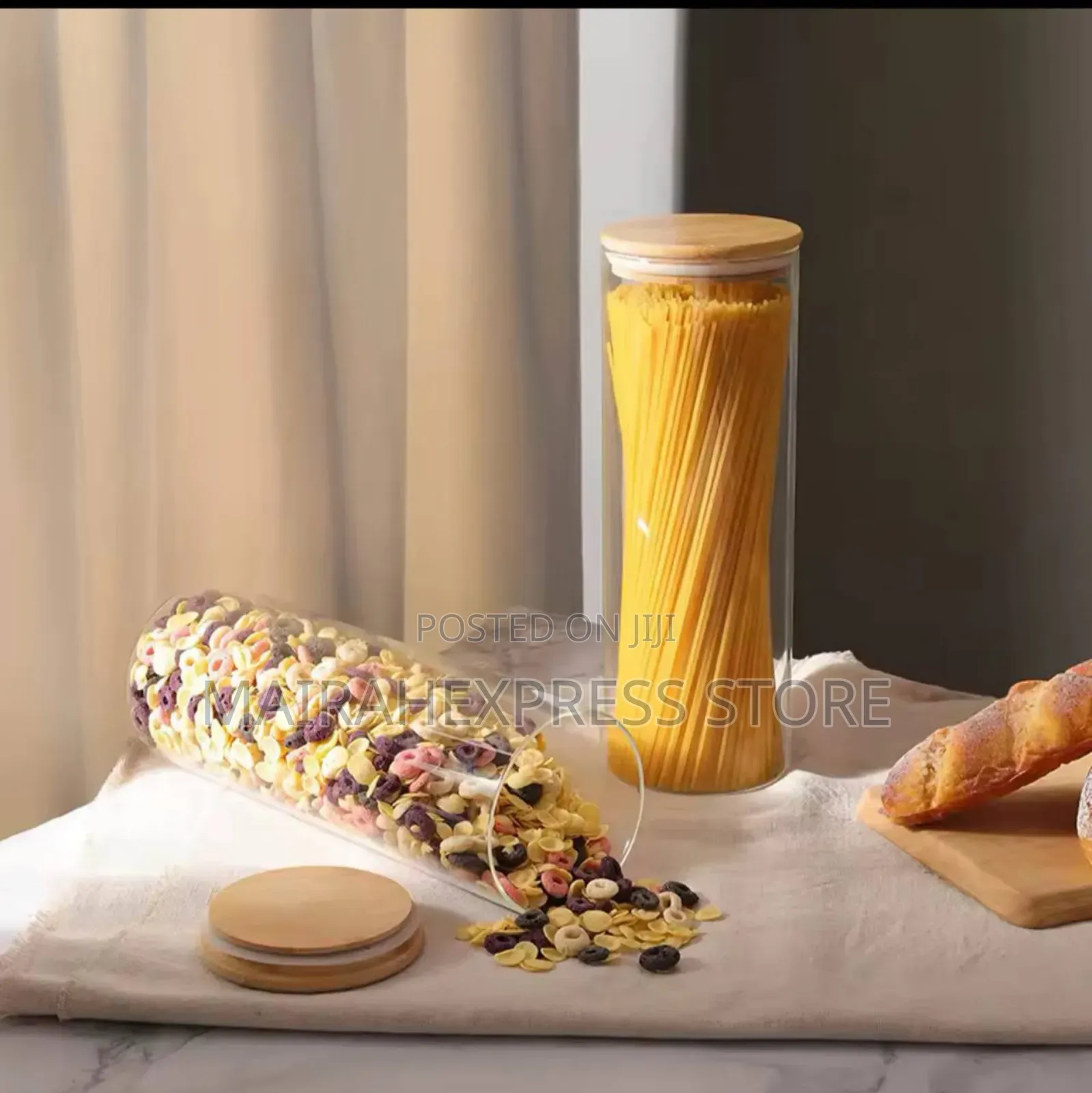 71oz Tall Spaghetti Jars With Bamboo Lids