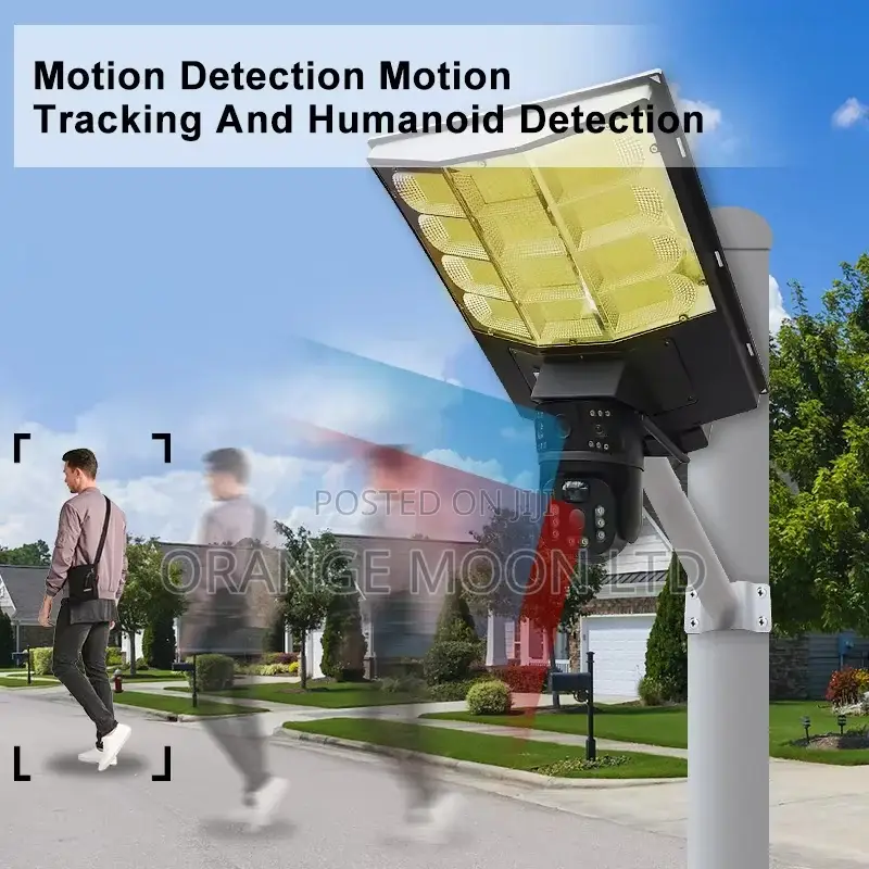 Solar Street Lamp With 4 Mp 3 Lens Camera (V380)