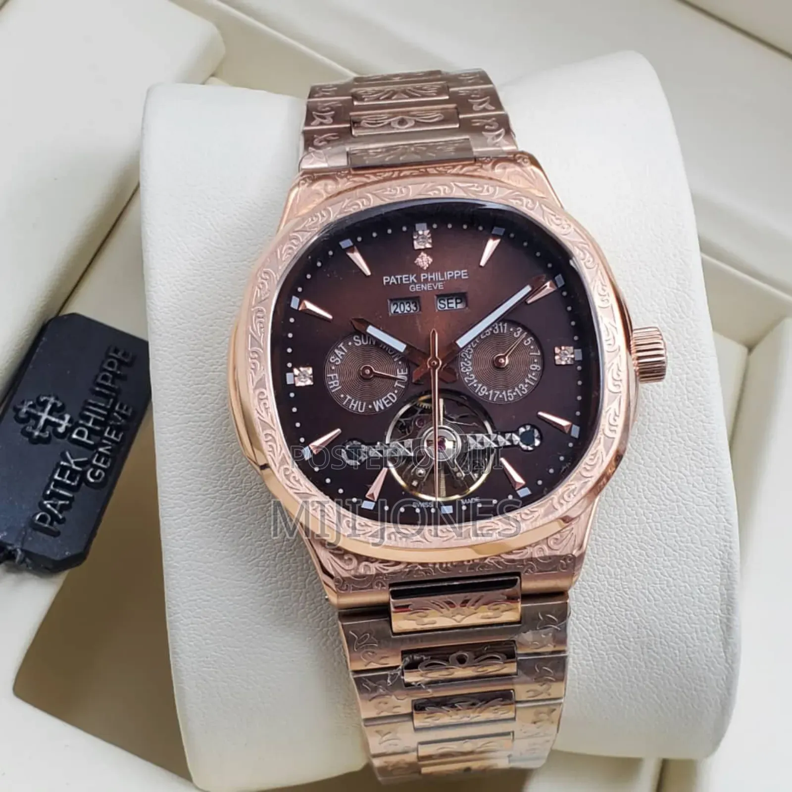 PATEK PHILIPPE Engraved Men Chain Watch