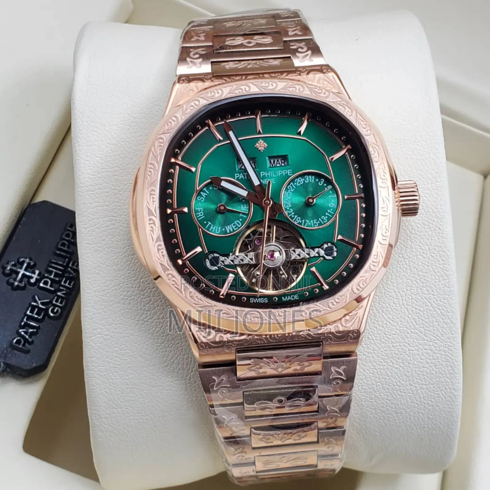 PATEK PHILIPPE Engraved Men Chain Watch