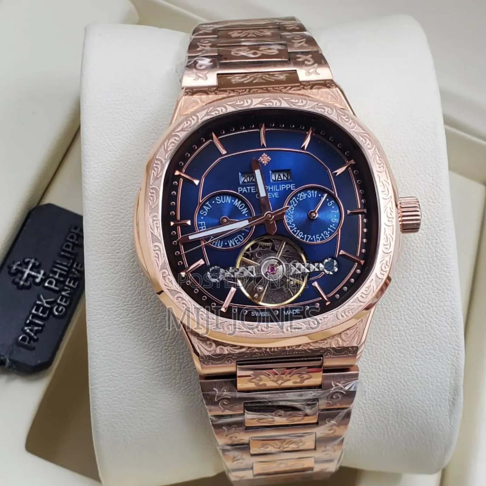 PATEK PHILIPPE Engraved Men Chain Watch