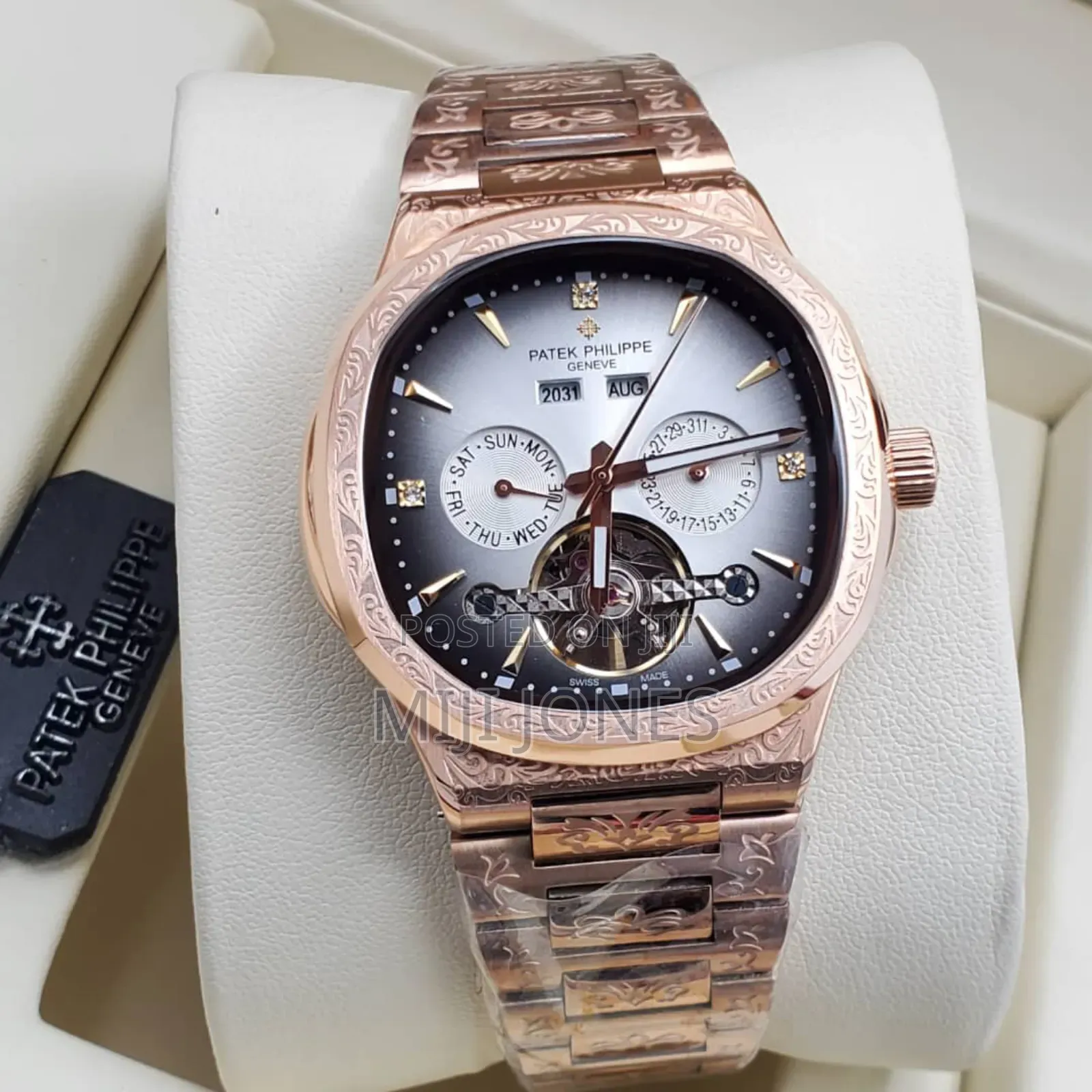 PATEK PHILIPPE Engraved Men Chain Watch