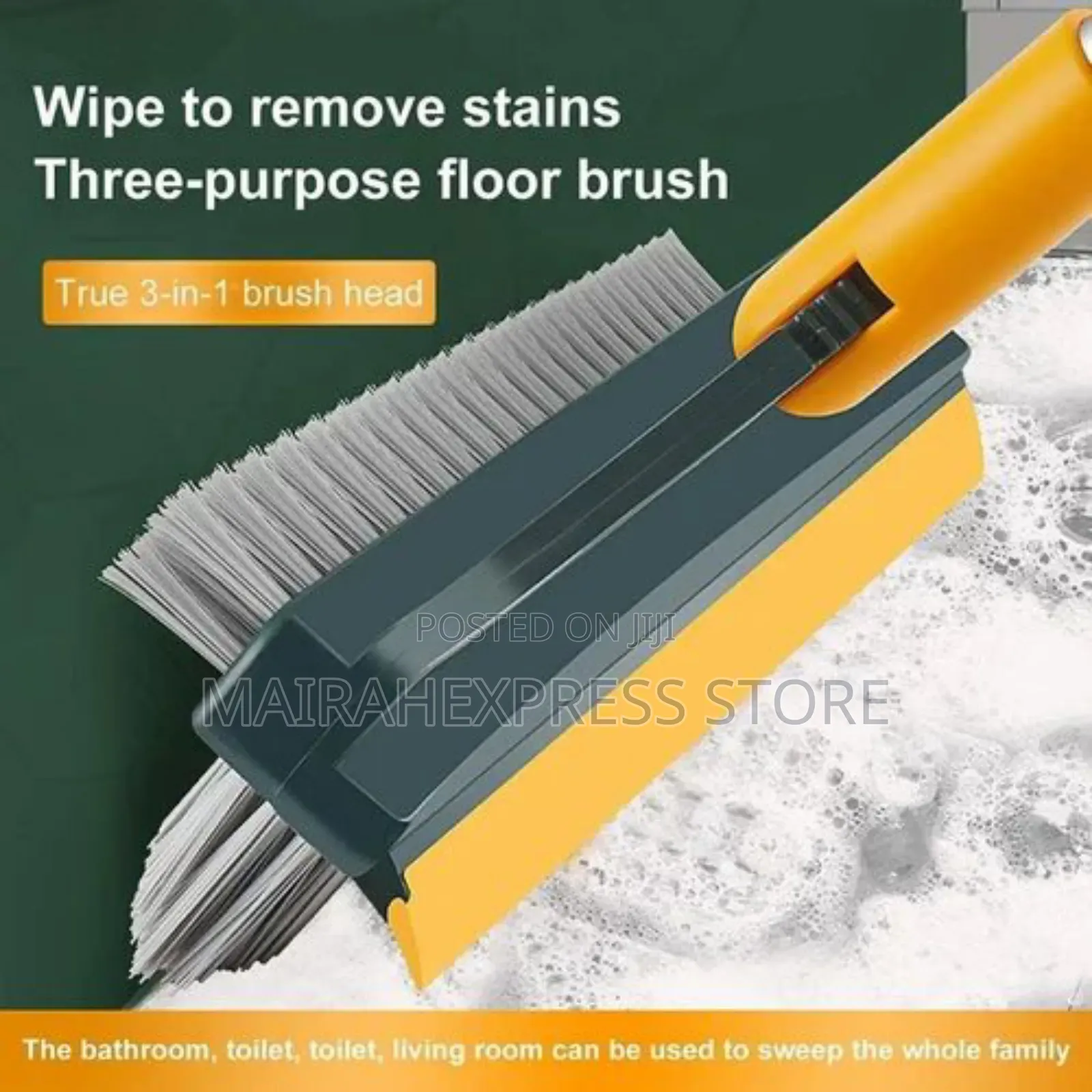 3in1 Bathroom Cleaning Brush Scrubber With Wiper