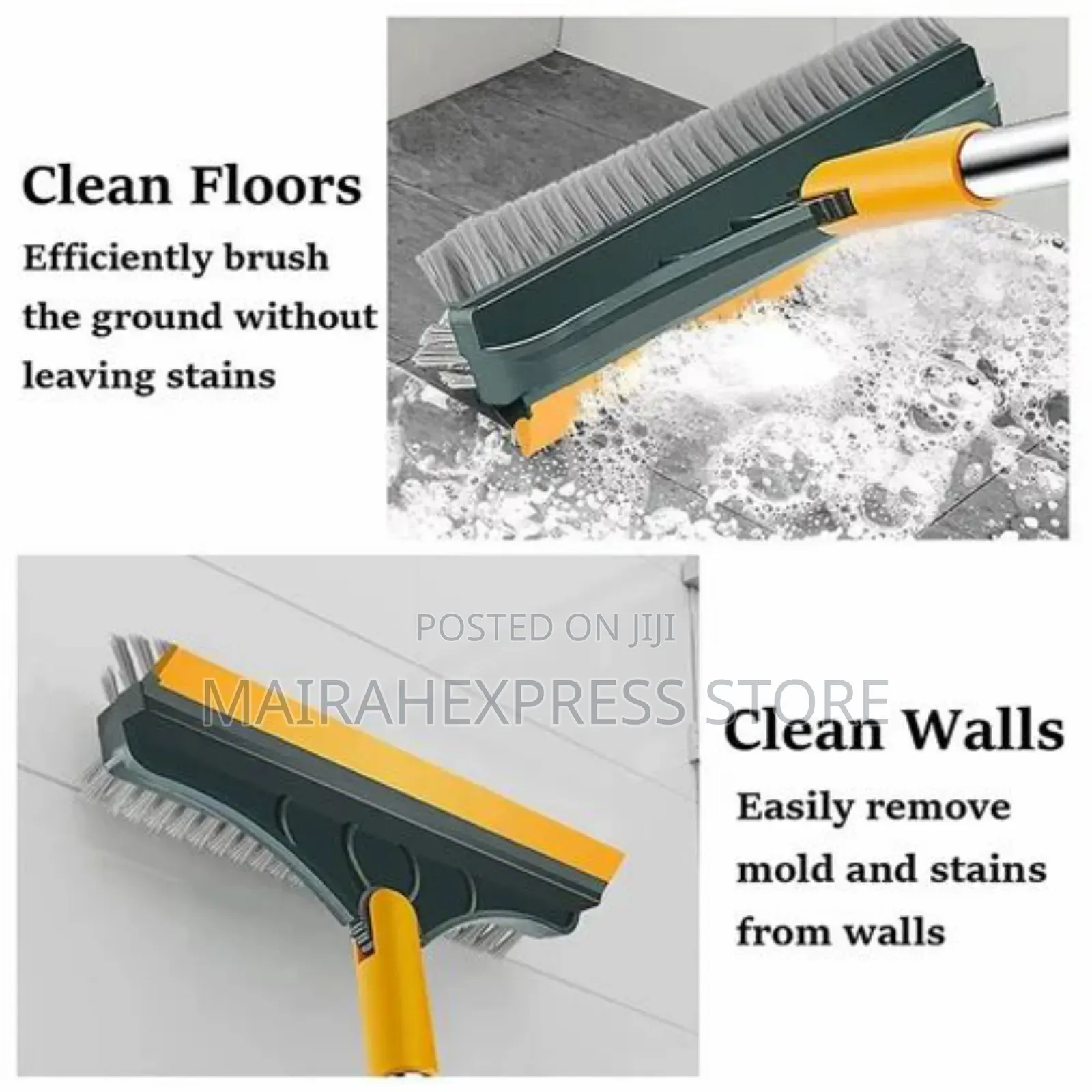 3in1 Bathroom Cleaning Brush Scrubber With Wiper