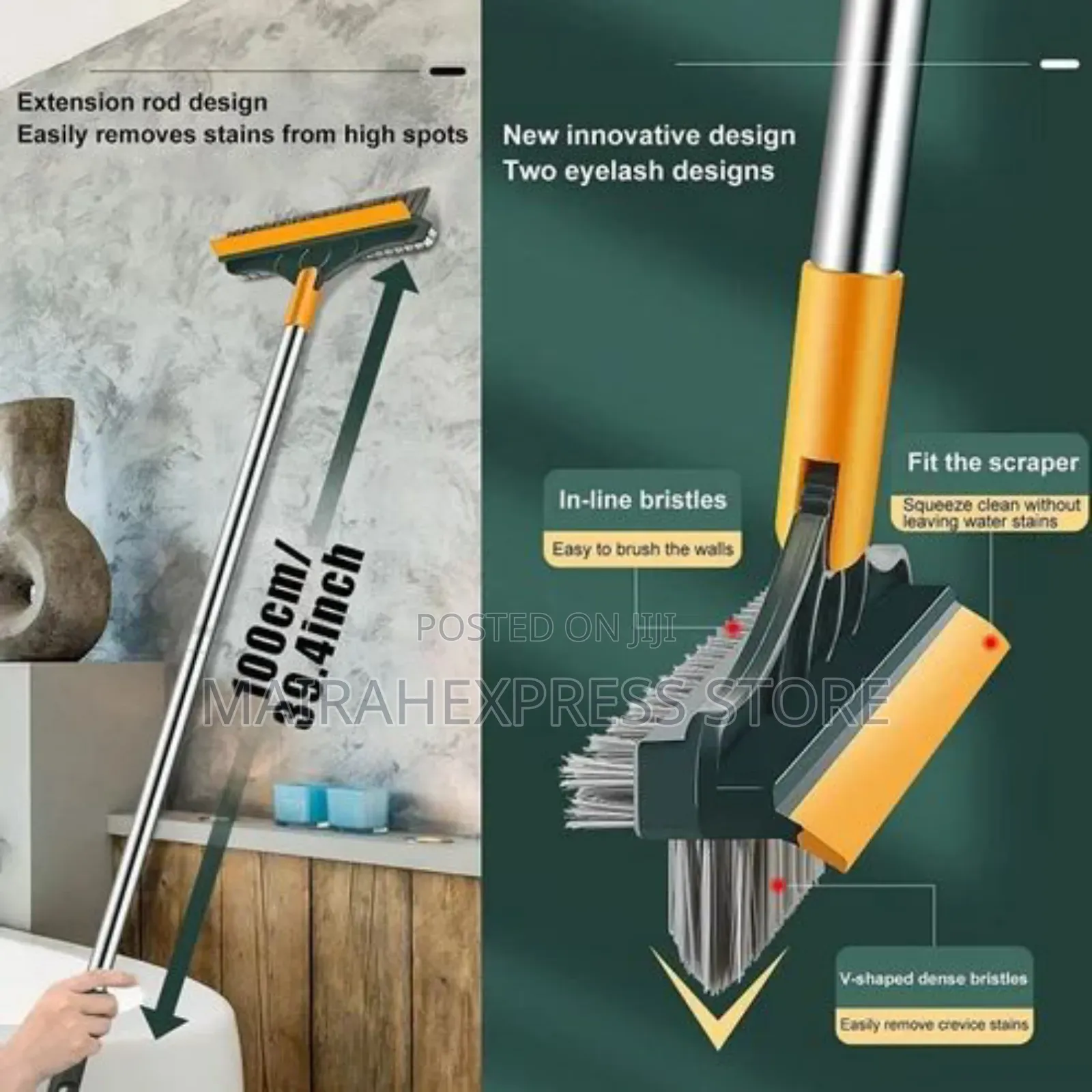 3in1 Bathroom Cleaning Brush Scrubber With Wiper