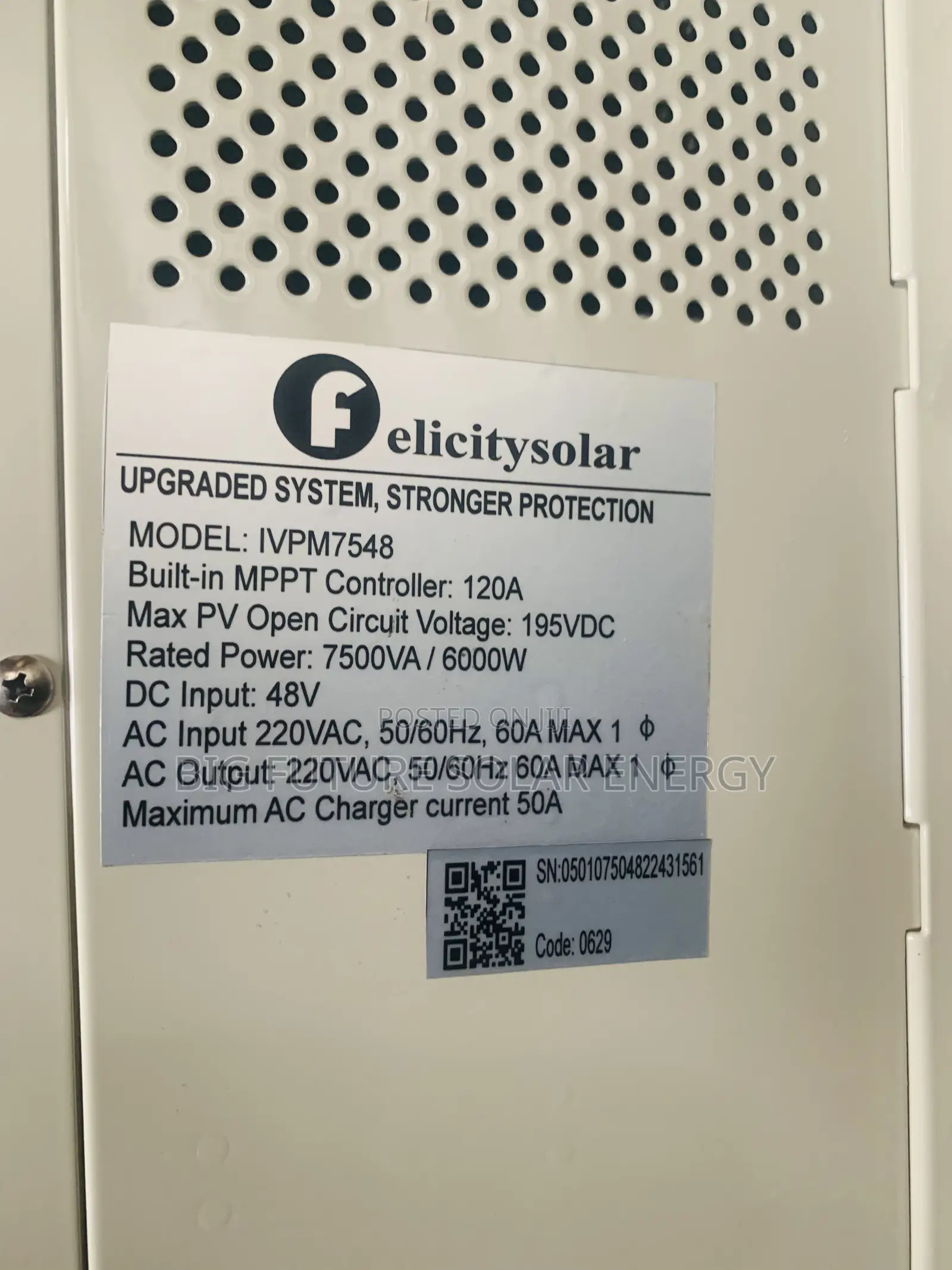 7.5kva Hybrid Felicity Inverter 48v