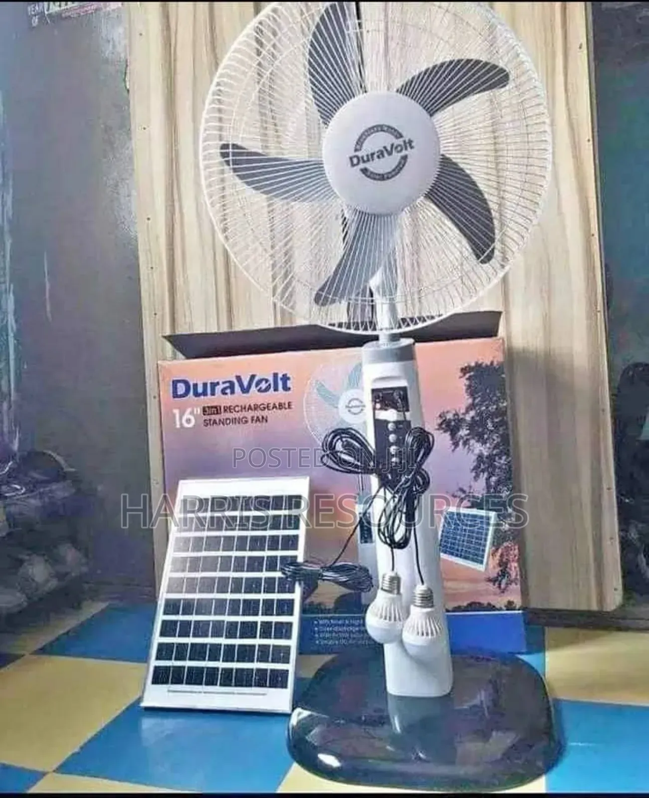 Duravolt 16 Inches Rechargeable Standing Fan With Solar