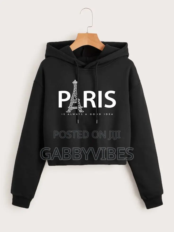 Paris and Italy Croptop Hoodie