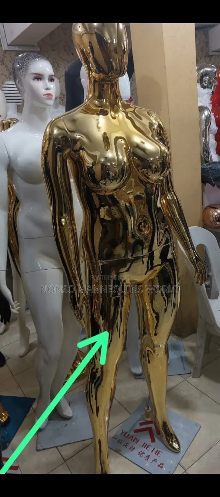 Plus Size Female Black, White, Gold Colour Female Mannequin
