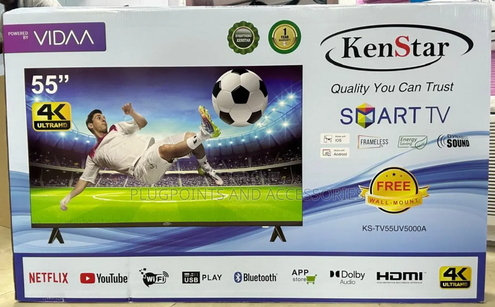 55" Kenstar Smart Tv Ultra Hd With Free Wall Bracket