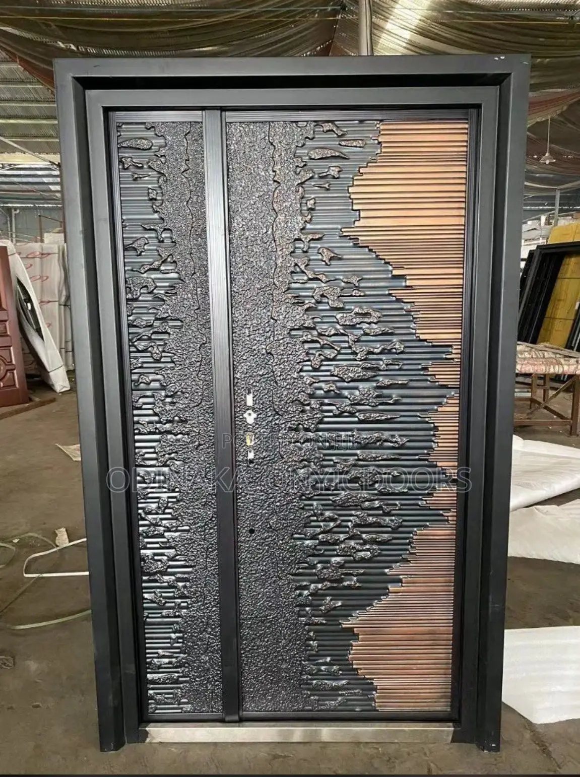 7ft by 4ft Copper Door(Gold and Blue Design)
