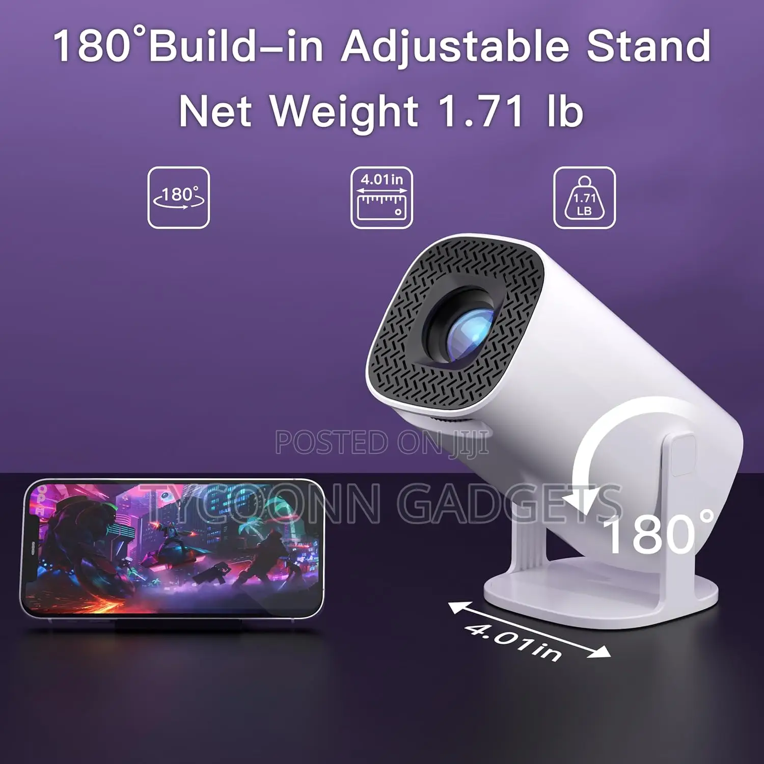 P30 Mini Smart Outdoor Movie Projector Compatible With Phone