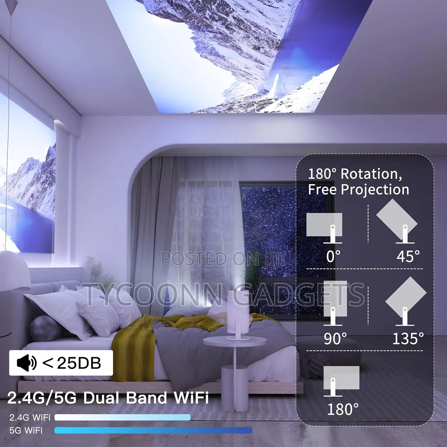 P30 Mini Smart Outdoor Movie Projector Compatible With Phone