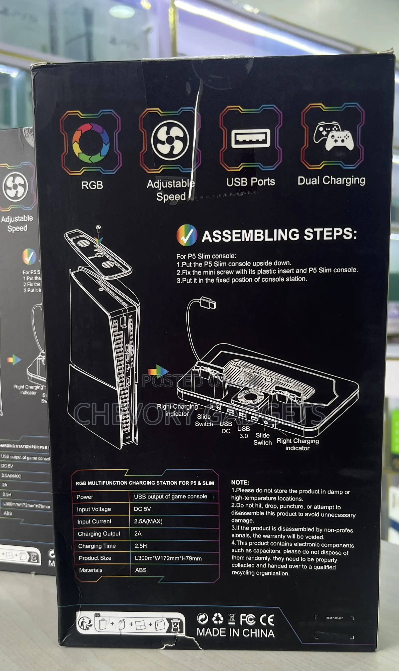 Ps5 Cooling Pad and Charging Station for Ps5 Slim