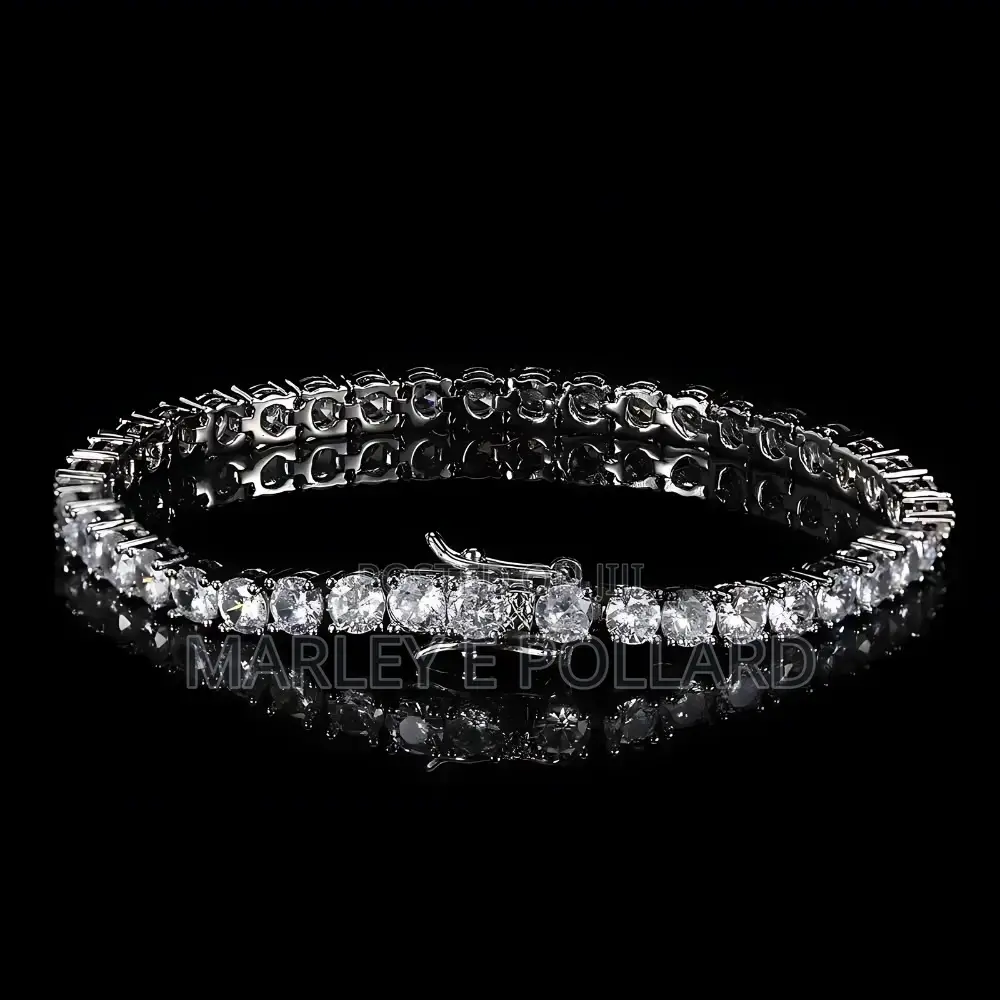 Silver Plated Men Women Tennis Diamond Bracelet Chain