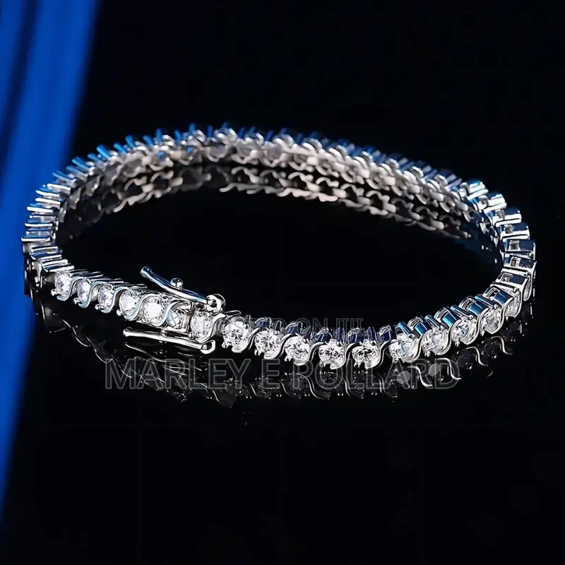 Silver Plated Men Women Tennis Diamond Bracelet Chain