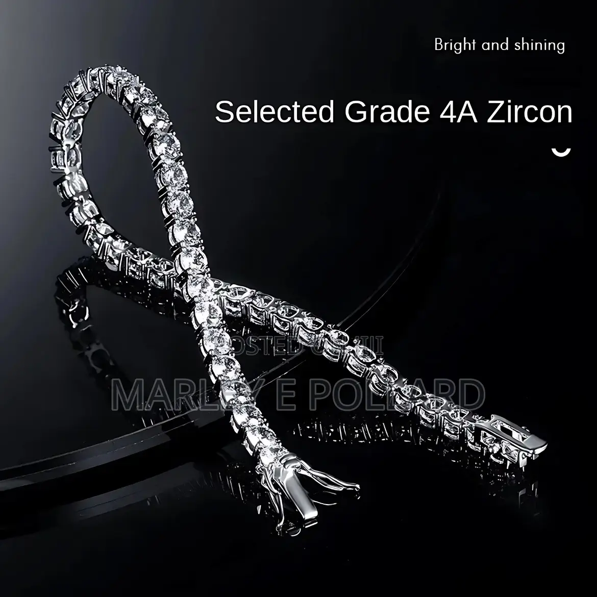 Silver Plated Men Women Tennis Diamond Bracelet Chain