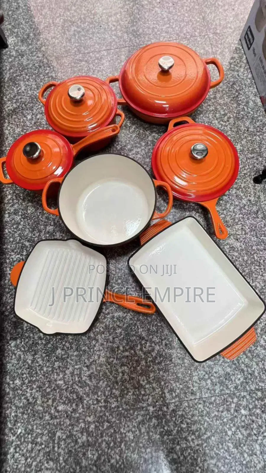 7 Piece Cast Iron Dutch Oven Cookware Set Gas Induction