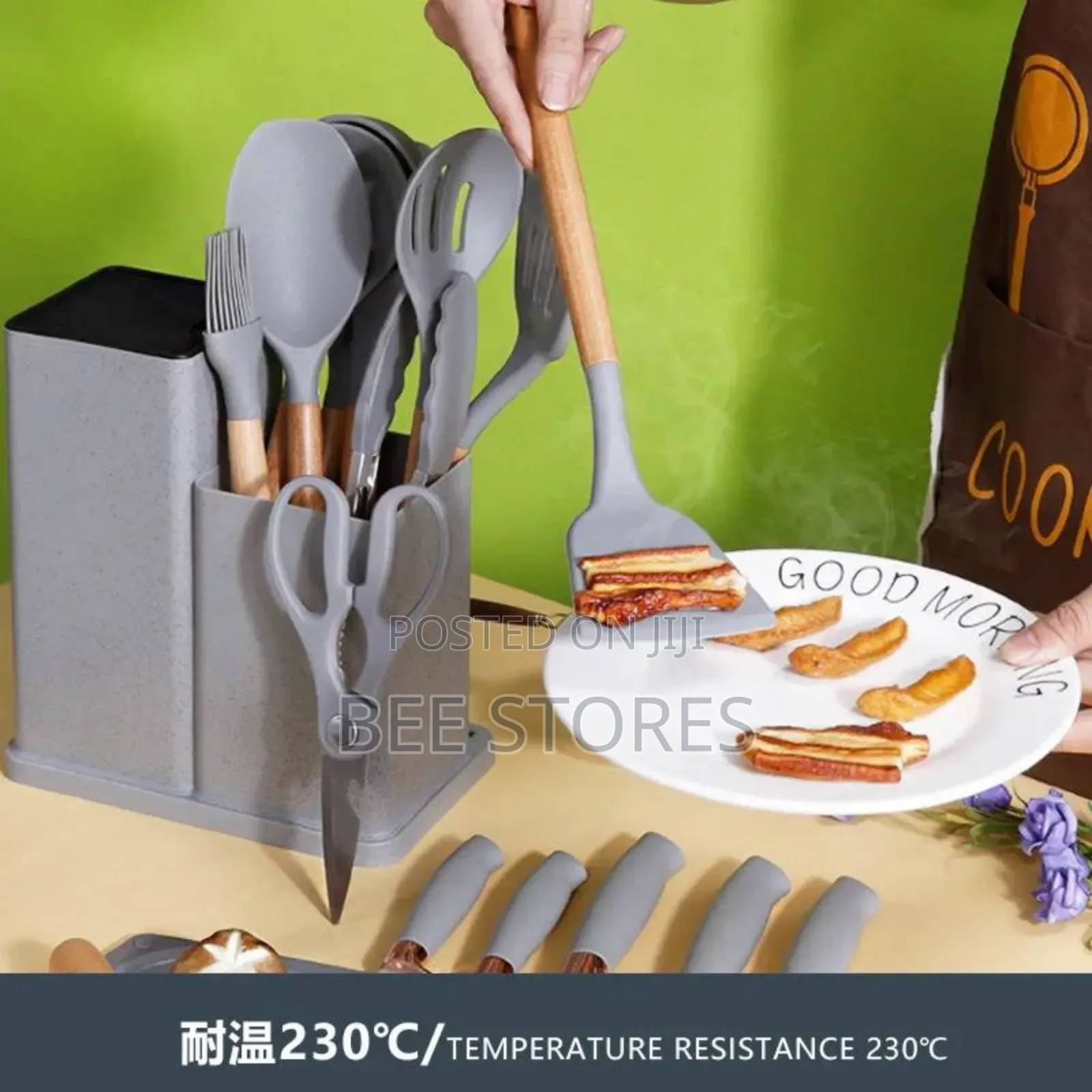 Silicone Spoon Set With Knives and Chopping Board
