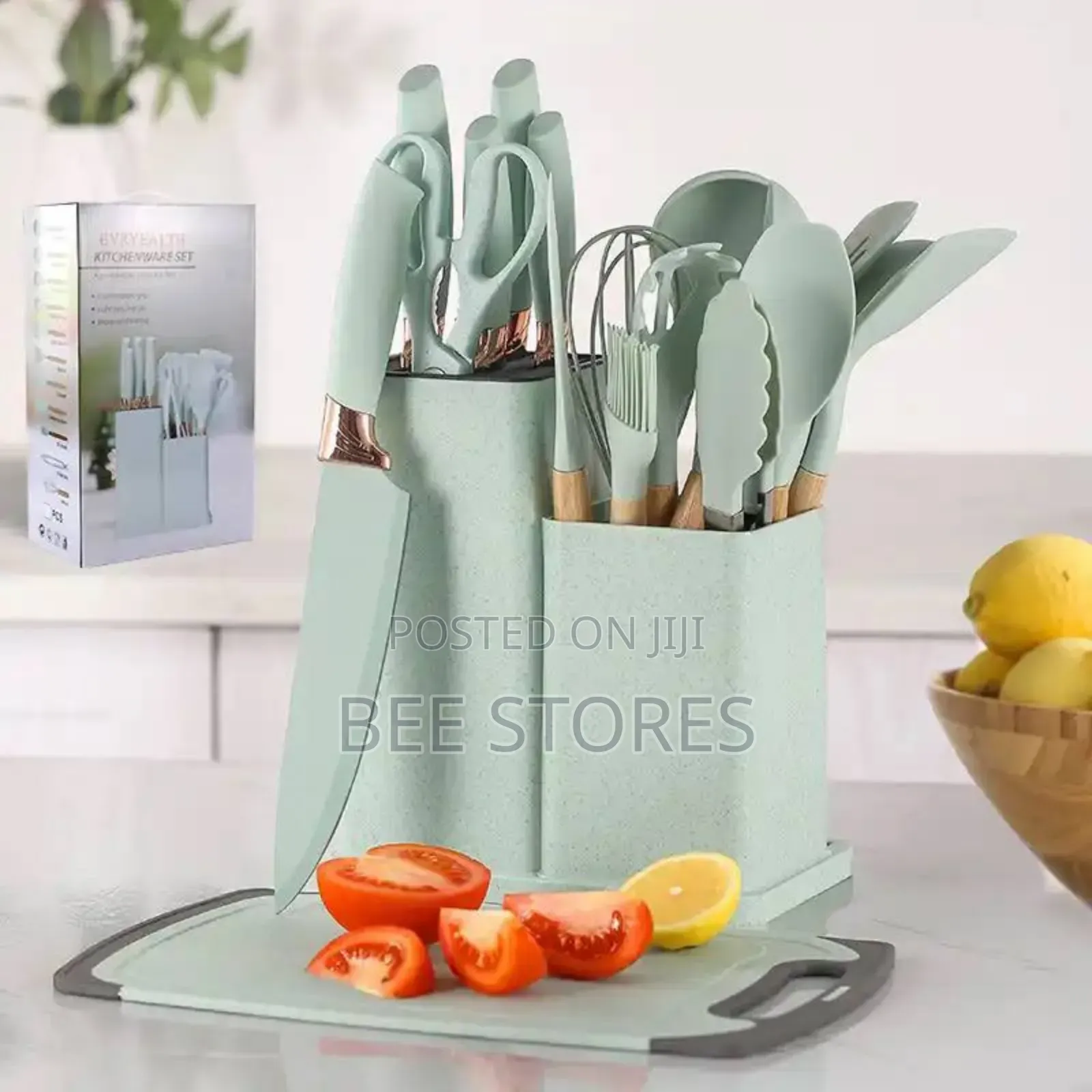 Silicone Spoon Set With Knives and Chopping Board
