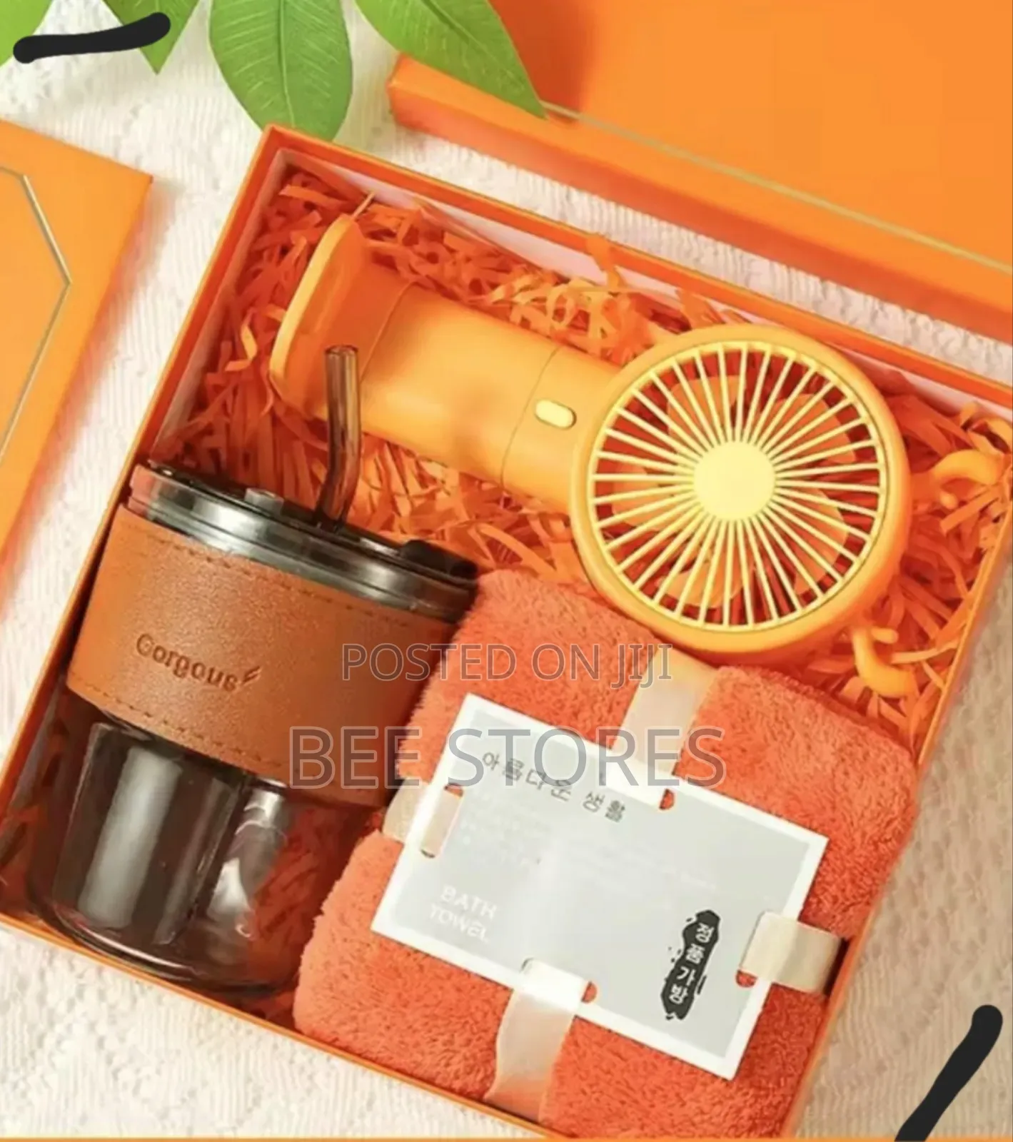 3in1 Gift Set Box With Towel, Fan, Cup