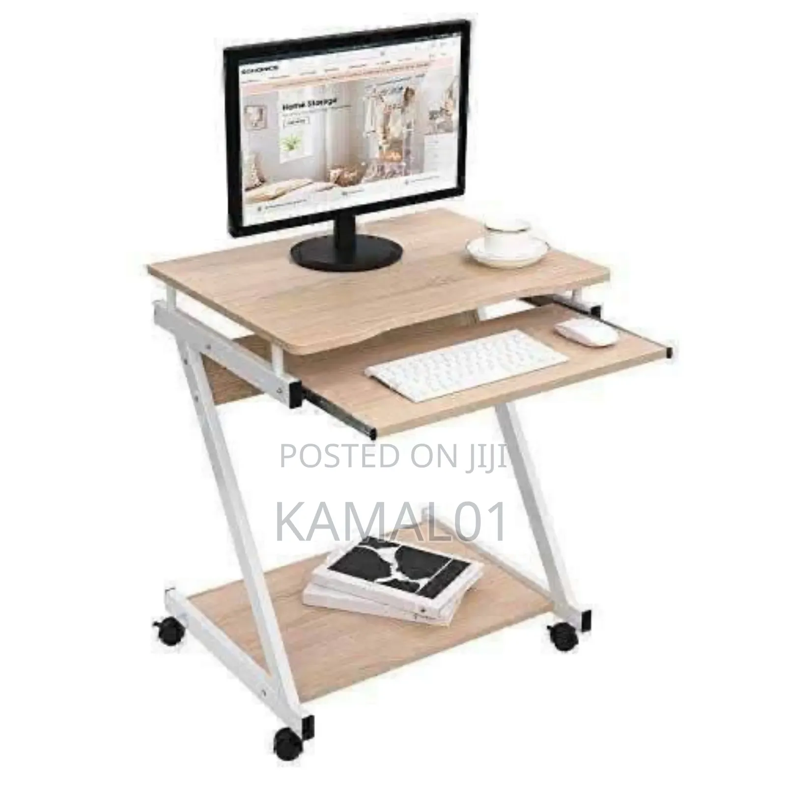 Computer Desk Work With Printer Shelf and Keyboard Space