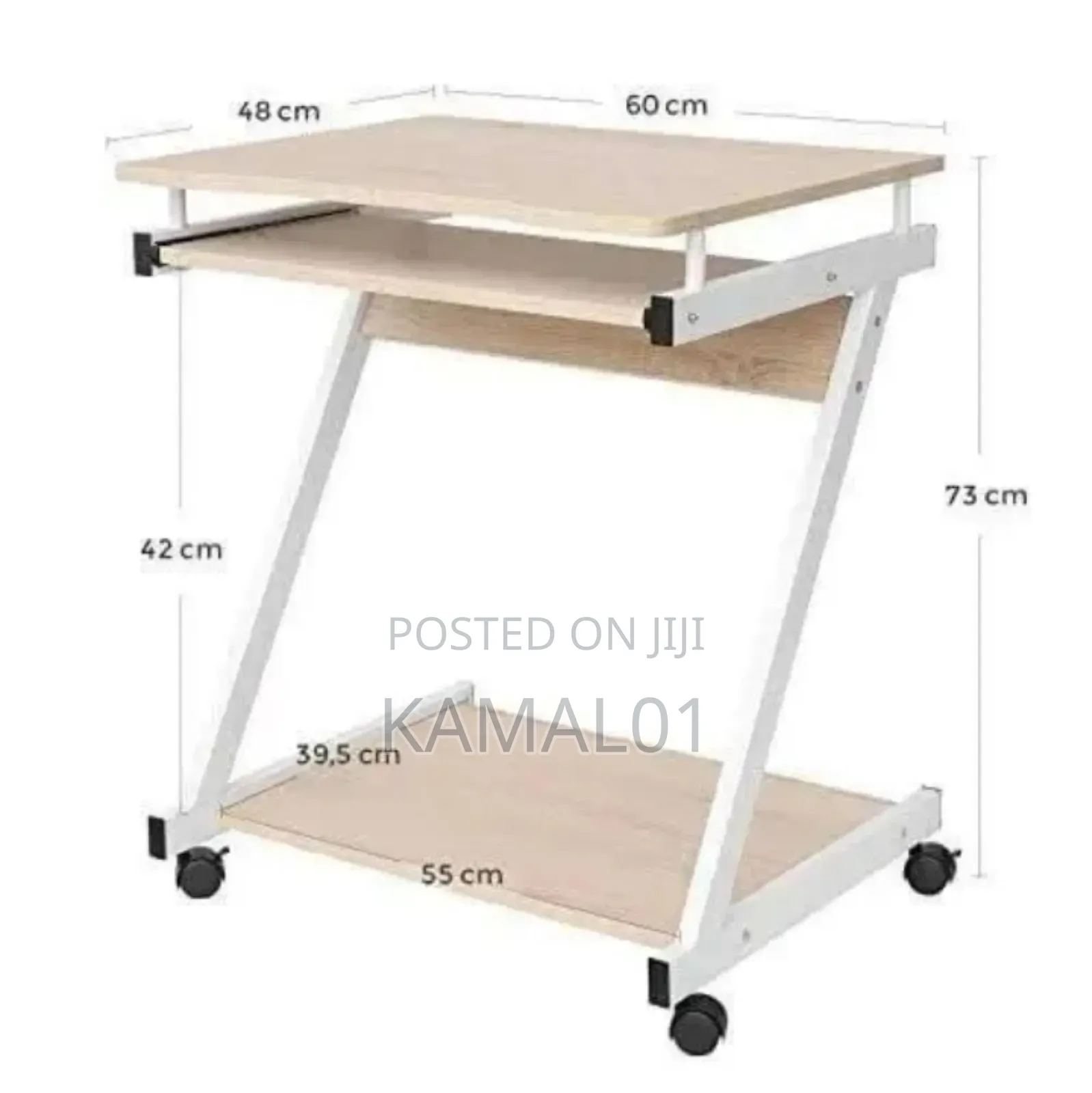 Computer Desk Work With Printer Shelf and Keyboard Space