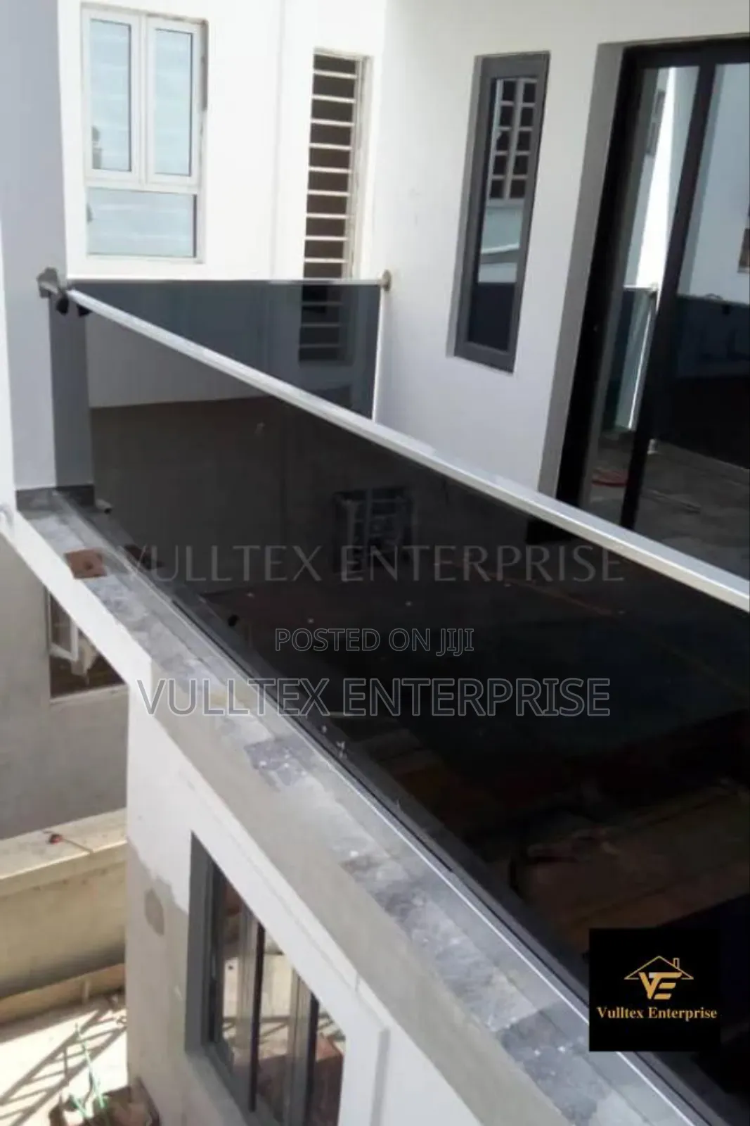 Dark, Gray. Balcony Rails.