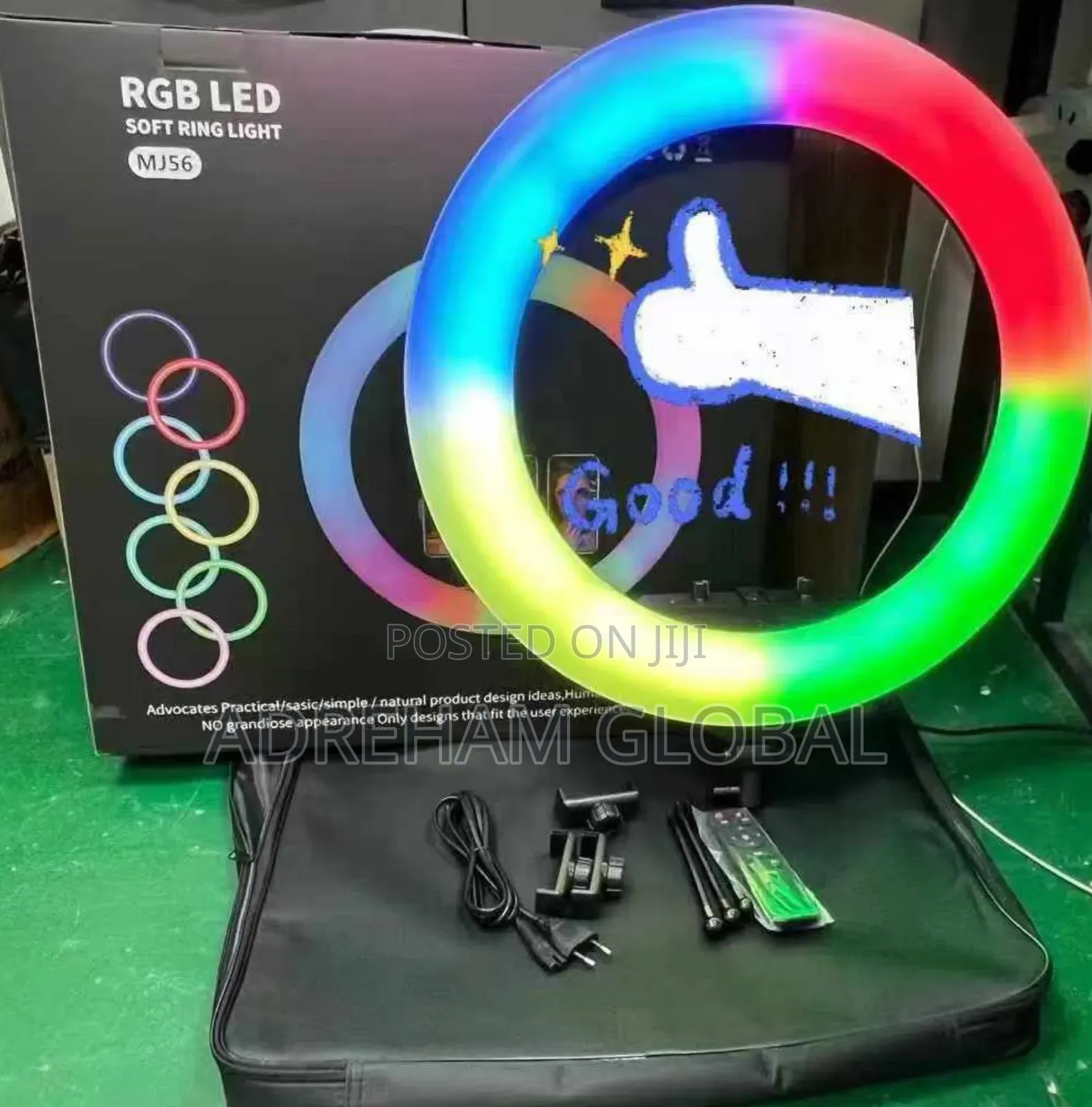 22inches RGB Ring Light Comes With Tripod Stand,Remote Bag