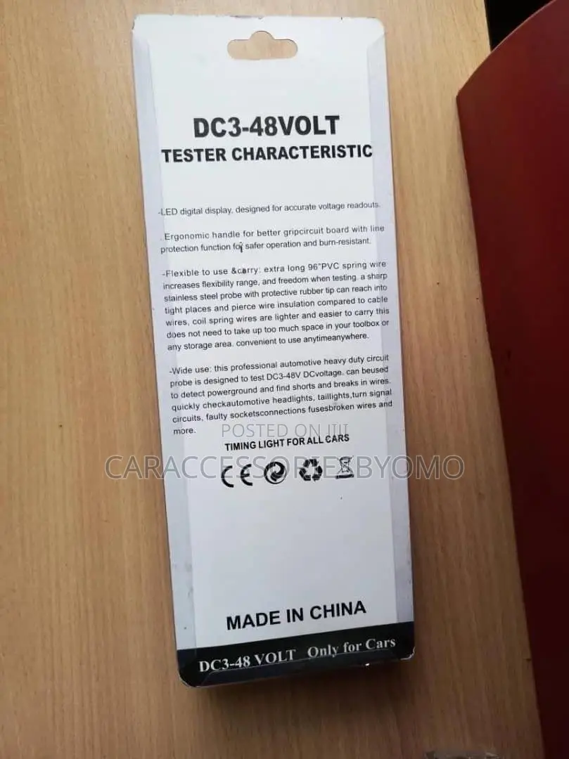 Dc3-48 Volt Tester Characteristic Car Voltage Tester