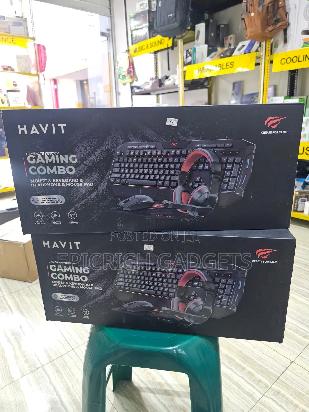 Havit 4-in-1 Gaming Kit With Keyboard Mouse, Headphone Pad