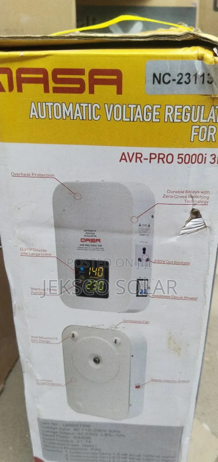Qasa 5000watts, Automatic Voltage Regulator for AC Up to 3hp