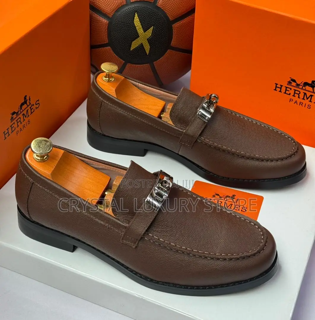 Hermes Quality Luxury Men Genuine Leather Shoe