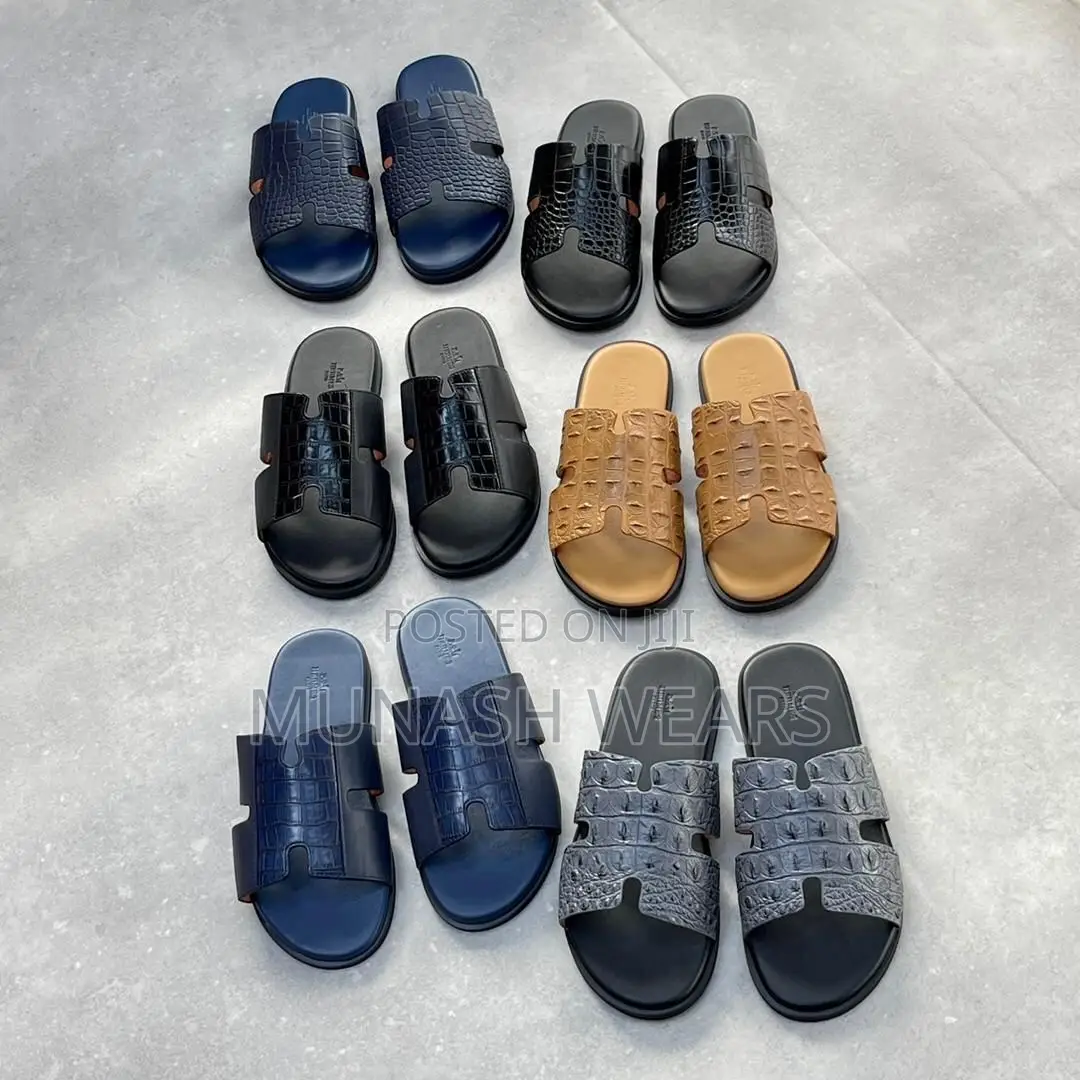 Men Classic Leather Slipers 40-46