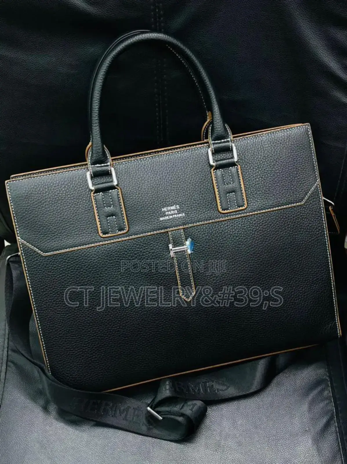 HERMES PARIS Premium Quality Leather Laptop Bags For Men's