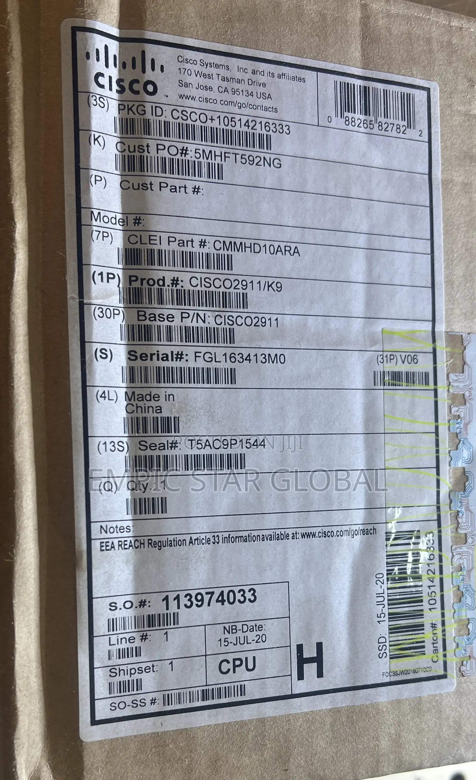 Cisco 2911/, 2900 Series Integrated Services Router