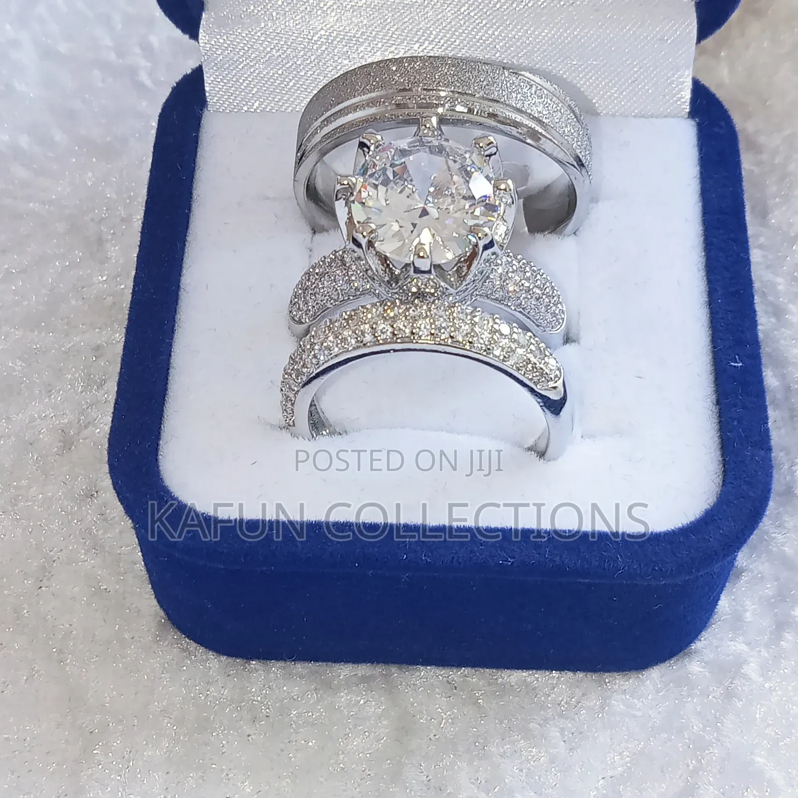 Long Lasting Steel and Zirconia Wedding Ring Set