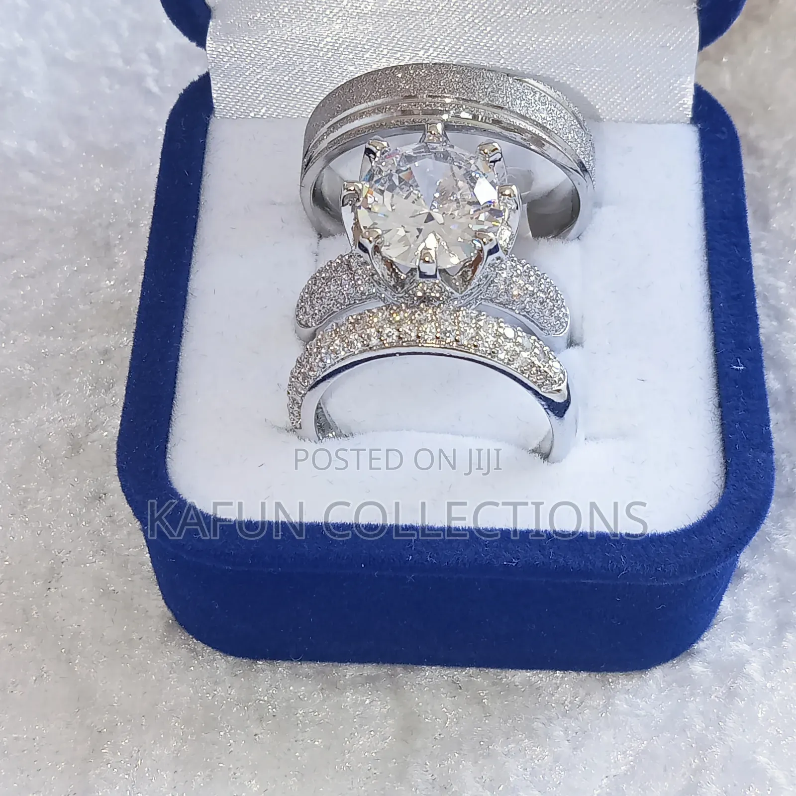 Long Lasting Steel and Zirconia Wedding Ring Set