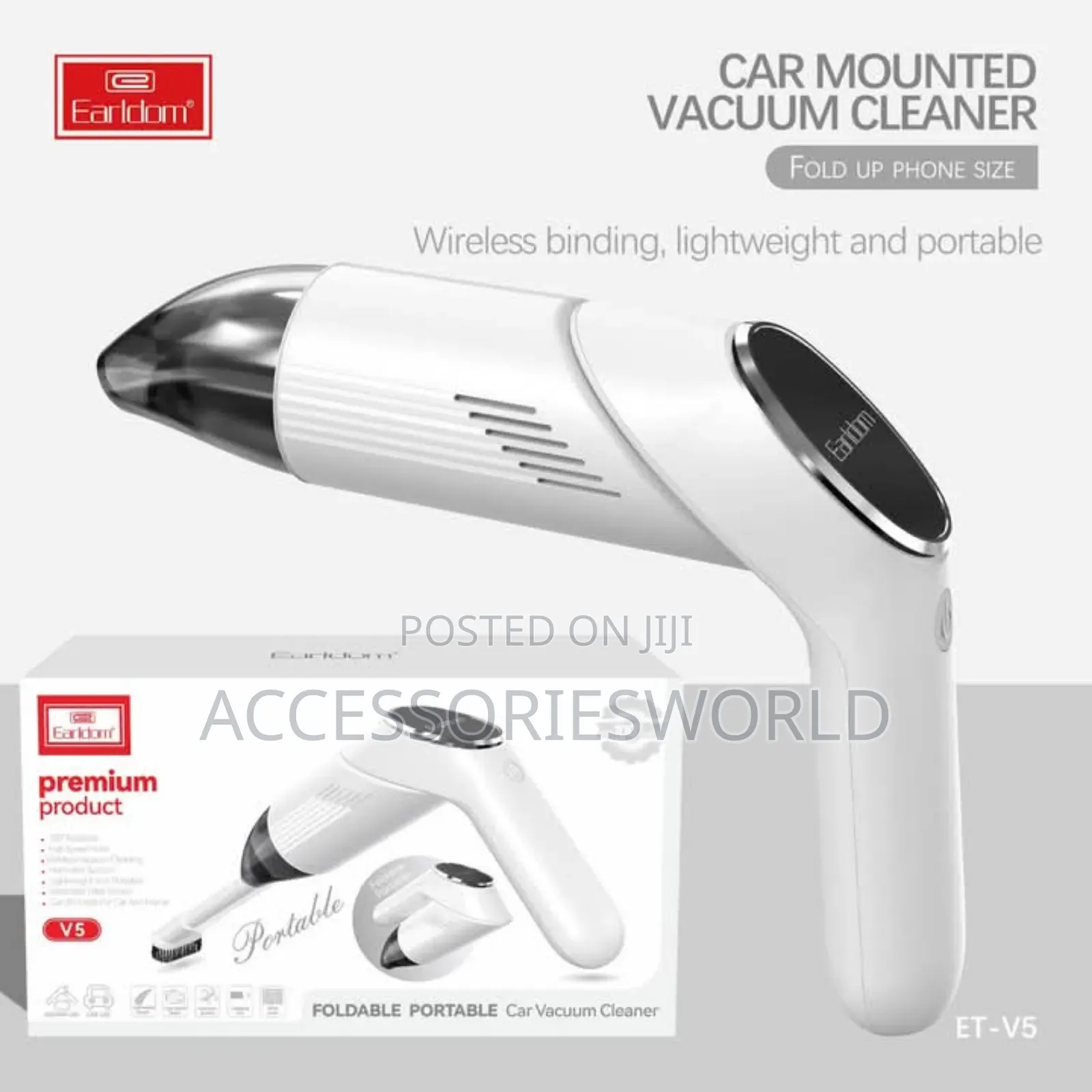Earldom Et-V5 Foldable Portable Car Vacuum Cleaner