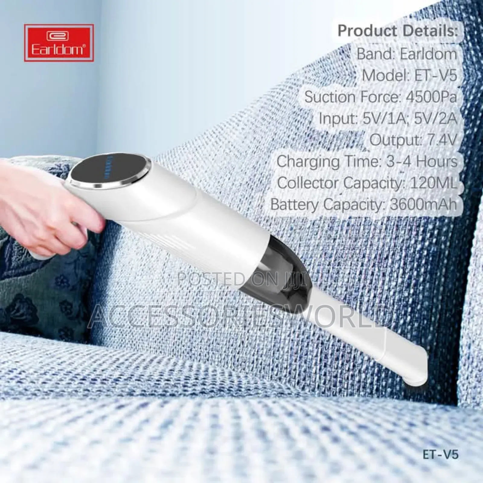 Earldom Et-V5 Foldable Portable Car Vacuum Cleaner